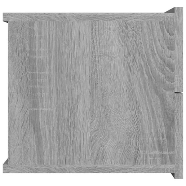 Væghængt natbord med 2 skuffer 40 x 30 x 30 cm grå ingeniørtræ DEC034597 kastanj