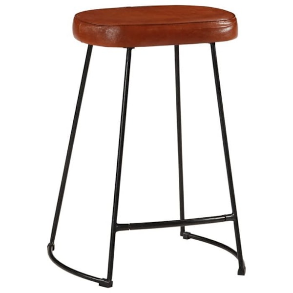 Sæt af 2 barstole 62 cm højde metalramme PVC sæde i brun DEC029768 kastanj