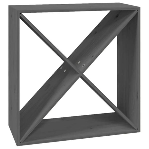 Vinlagerställ för flaskor 62 x 25 x 62 cm av massivt grått furu DEC024430 kastanj