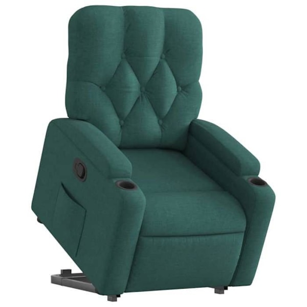 Fauteuil relax TV med behagelig polstring, elektrisk løftefunktion i mørkegrøn stof DEC028213 Guld