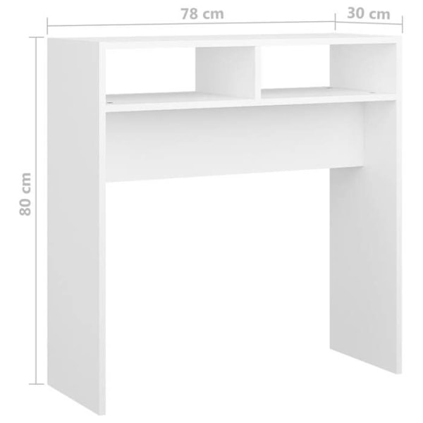 Bordskonsol med funktionell stil och förvaringsfack 78 x 30 x 80 cm ingenjörsträ vitt DEC031713 Vit