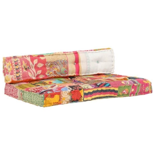 Couchpude 100 % bomuld 120 x 80 x 39 cm flerfarvet patchwork DEC021313