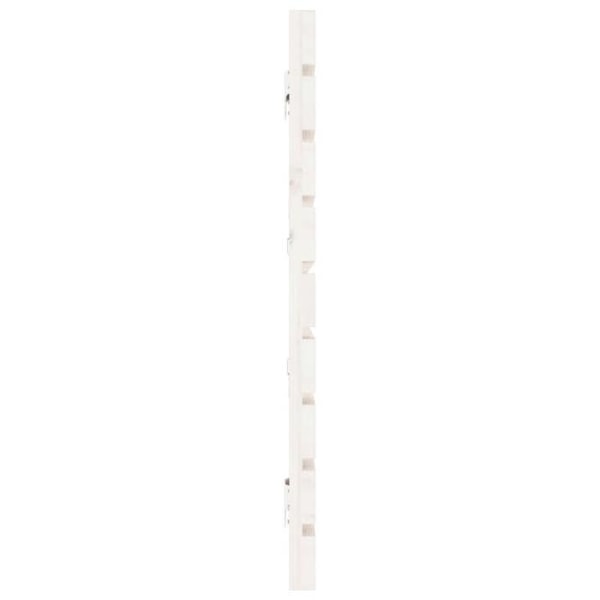 Hovedgavl til soveværelse, vægmonteret sengemøbel, paletstil, 206 x 3 x 63, massiv hvidt træ
