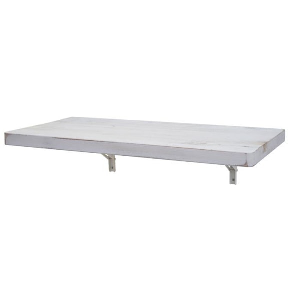 Vægmonteret køkkenbord med foldbar hylde i solidt foldbart træ 120x60cm hvidvasket 04_0005092 Vit