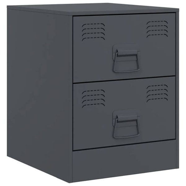 2 kpl yöpöytiä laatikoilla 34,5 x 39 x 44 cm antrasiitti teräs DEC034817 Flerfärgad