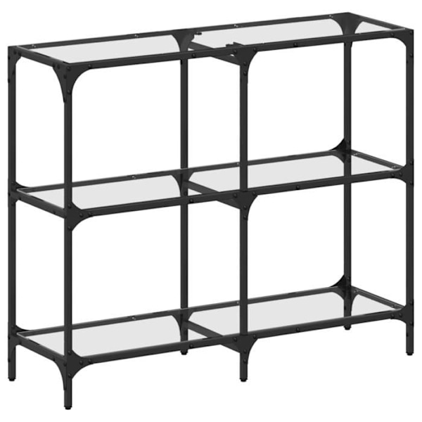 Sisäänkäynnin konsoli-pöytä, jossa läpinäkyvä lasi ja teräs, 98 x 30 x 81 cm DEC031354 Transparent