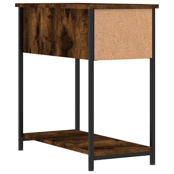 2 kpl yöpöytiä laatikolla ja hyllyllä 30 x 60 x 60 cm ruskeaa engineering-puuta ja rautaa DEC035059 kastanj