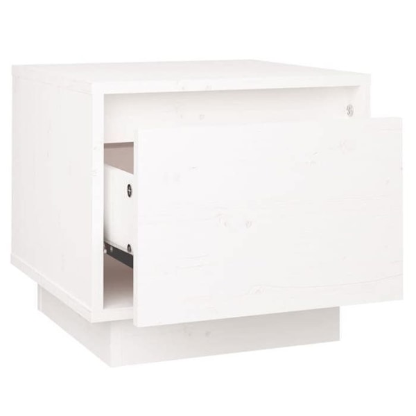 Sæt med 2 natborde med skuffe 35 x 34 x 32 cm i hvid fyrretræ DEC034859 Vit
