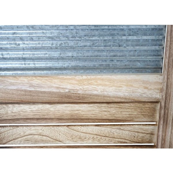 Paravent - Décoshop26 - 4 Paneler - Trä och Metall - 170x160x2cm - Fällbar och Magnetisk kastanj