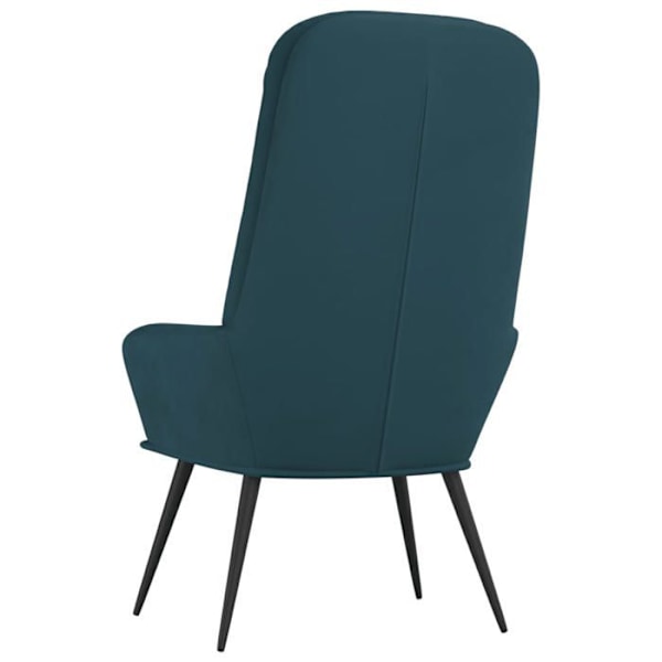 Moderne højrygget lounge sæde sofa i blå velour DEC026651 Blå