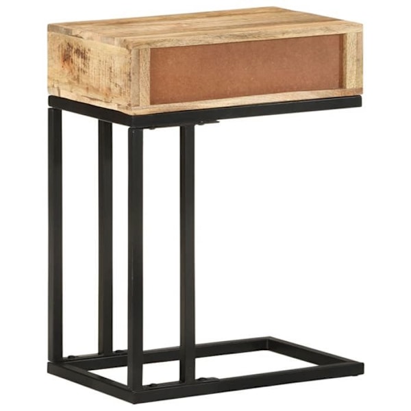 Lille sidebord med U-formet skuffe 45 x 30 x 61cm i mango-træ og stål DEC032433 kastanj