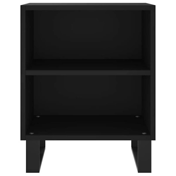 Sæt med 2 natborde med åben rum 40 x 30 x 50 cm ingeniørtræ og sort jern DEC035507 kastanj
