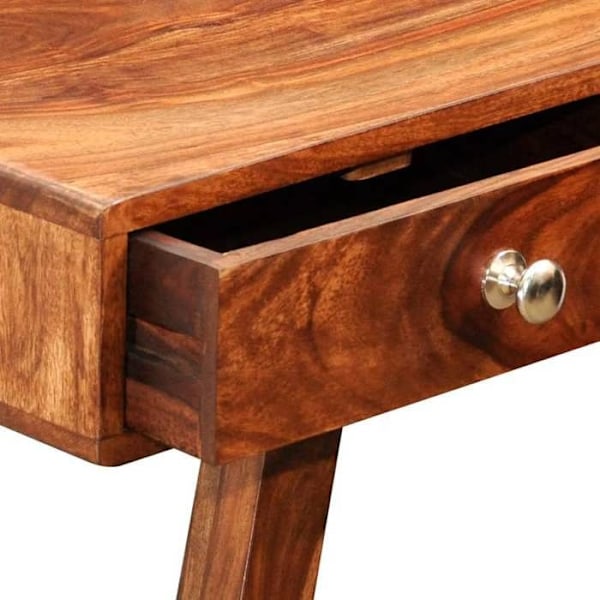 Entrémöbel konsolbord design elegant med 3 lådor 76 cm massivt trä brun DEC031624 kastanj