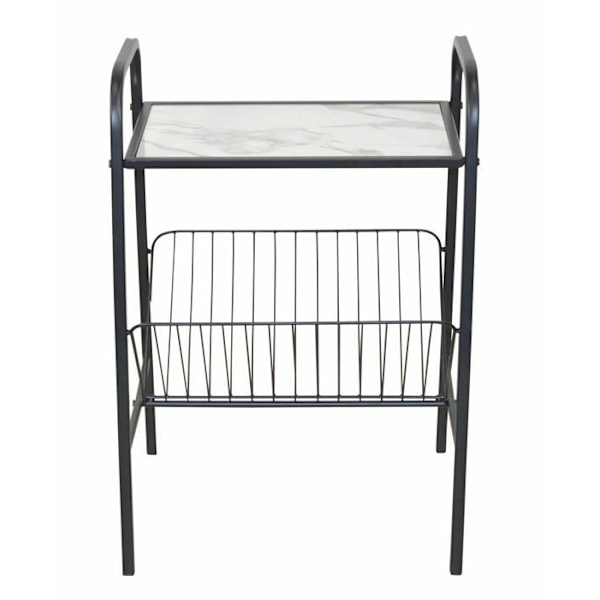 Side table / magazine rack in black steel