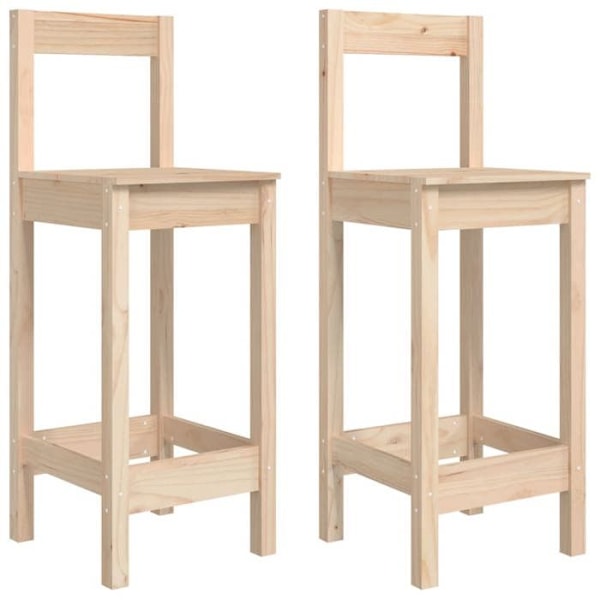 Set av 2 barstolar med ryggstöd, design rustik 40 x 41,5 x 112 cm i furu DEC025181 kastanj