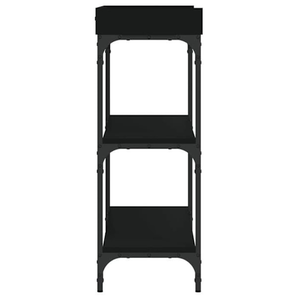 Praktisk console sidetabel med opbevaringshylder 100 x 30 x 80 cm ingeniørtræ og sort metal DEC031668 kastanj