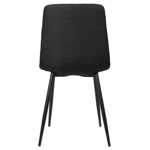 Sæt af 2 spisestuestole i sort stof med mat sorte metalben i moderne stil