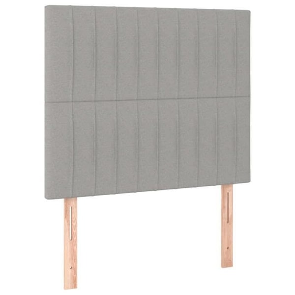 Sengehoved tilbehør til soveværelse møbel i 2 dele 100 x 5 x 78/88 cm lys gråt stof TDL0206453 Grå