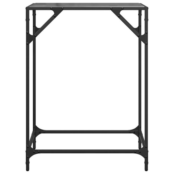 Bordkonsol med sort glas og stål 60 x 35 x 81 cm DEC031340 Svart