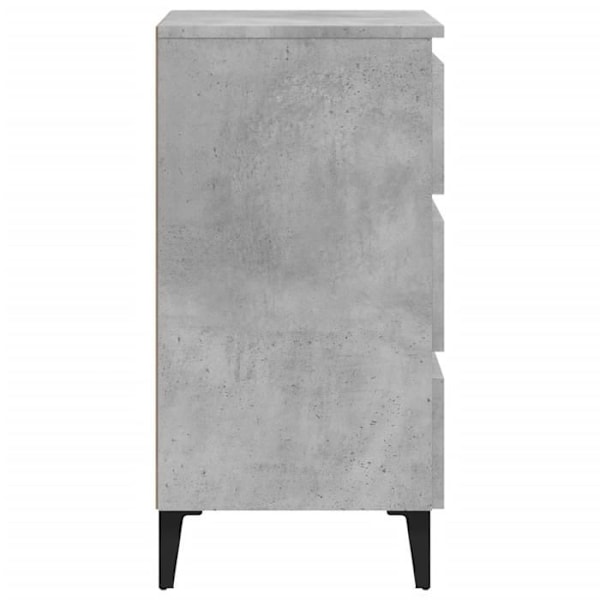 Natbord 3 skuffer med metalben 40 x 35 x 69 cm ingeniørtræ grå DEC033248 kastanj