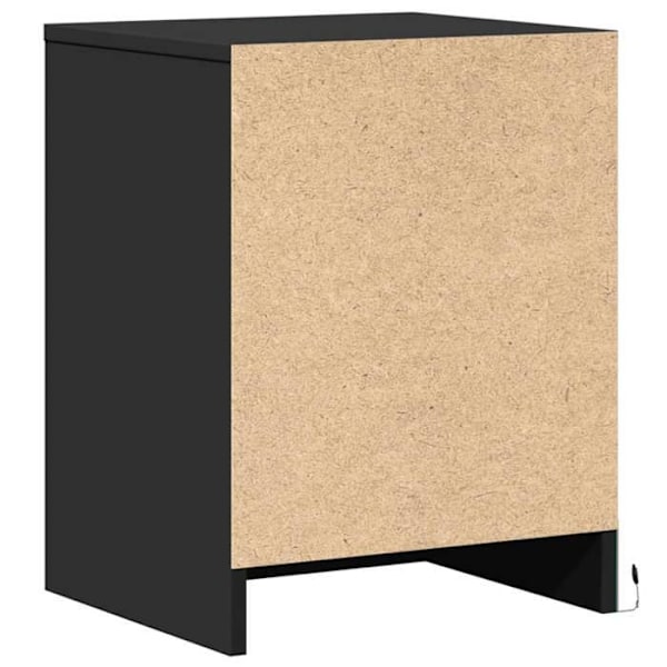 Sæt med 2 natborde med skuffe og LED 38 x 34 x 50 cm i sort ingeniørtræ DEC032861 kastanj