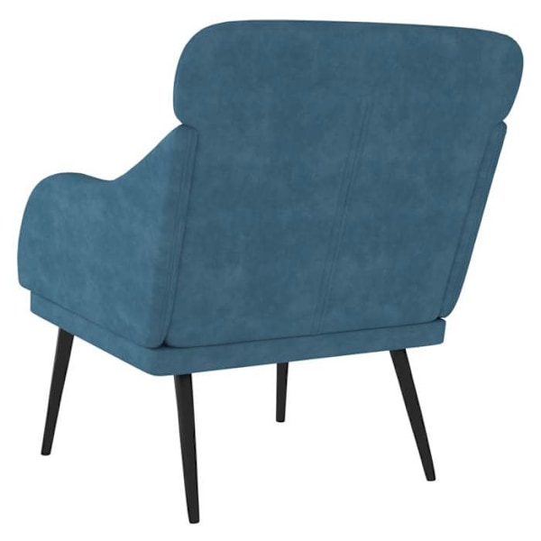 Modern design loungestol för vardagsrum 63 x 76 x 80 cm blå sammet DEC026855 Blå