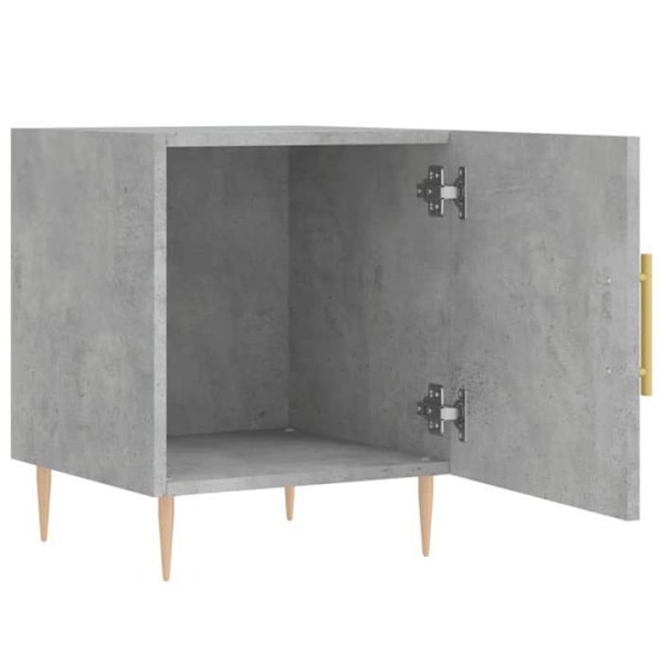 Sæt med 2 sengeborde med rum med dør 40 x 40 x 50 cm grå ingeniørtræ DEC035393 kastanj
