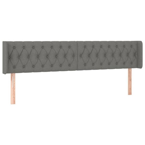 Hovedgavl til seng, soveværelse, polstret møbel med sidekant, 183 x 16 x 78/88, mørkegrå stof