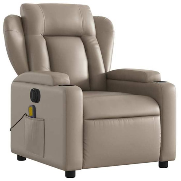Relaxationsfåtölj TV med massagefunktion elektriskt justerbar i PVC cappuccino-färg DEC027132 Flerfärgad