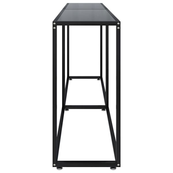 Bordkonsolbord 220 x 35 x 75,5 cm hærdet glas og sort stål DEC032138 Svart