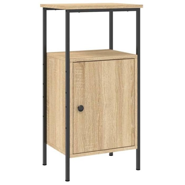 Nattbord med opbevaringsrum med dør 41 x 31 x 80 cm ingeniørtræ og jern DEC033874 kastanj