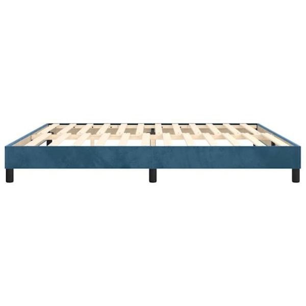 Sängrams - Ej specificerat - 200x200 cm - Mörkblå sammet - 2 platser - Inkluderar stoppad sängbotten Mörkblå