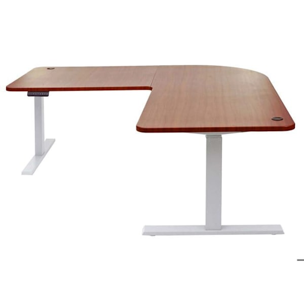 Hjørnebureau med elektrisk højdejustering 178 x 178 cm i naturlig HDF, ben i grå stål 04_0006028 Grå