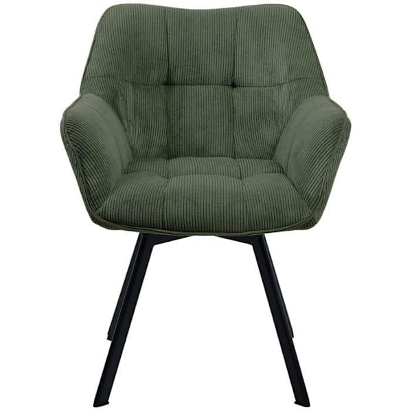 Comfortabel, drejbar dining chair i grøn fløjl og sort metal 10_0002035 Metall