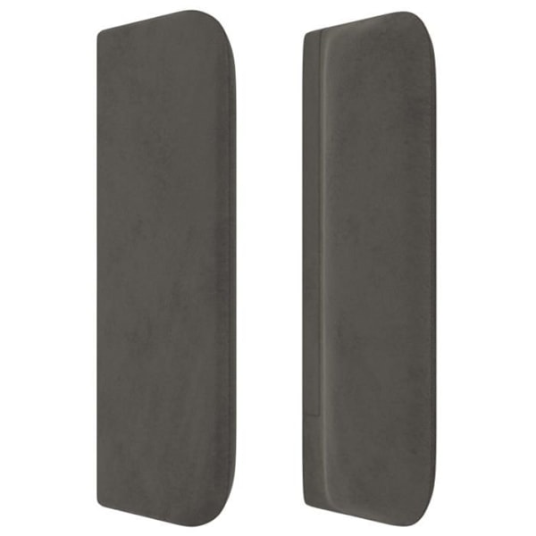 Sengegavl med tilbehør til seng, soveværelse, møbel med sidekant 203 x 16 x 78/88 mørkegrå velour