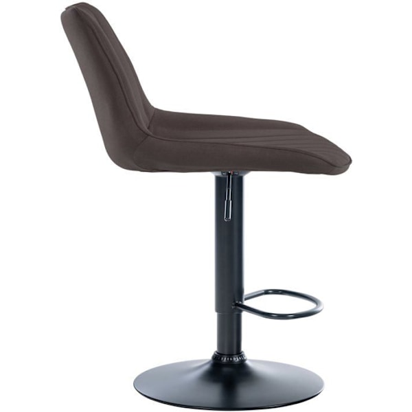 Barstol x1 justerbar i høyden, snur 360° med sete i taupe stoff, vertikal søm, svart metallfot 10_0005437 Metall