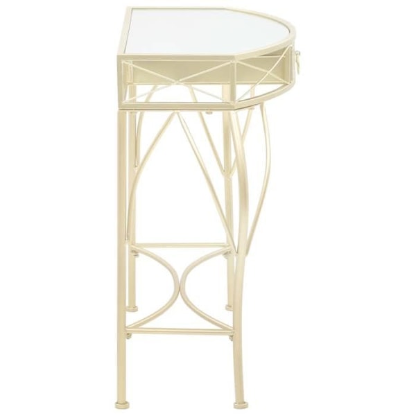 Konsolbord med skuffe 82 x 39 x 76 cm i forgyldt metal og glas DEC032541 Metall