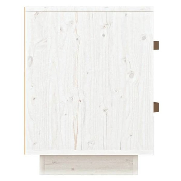 Sängbord med två lådor 40 x 34 x 45 cm vit furu DEC036210 Vit