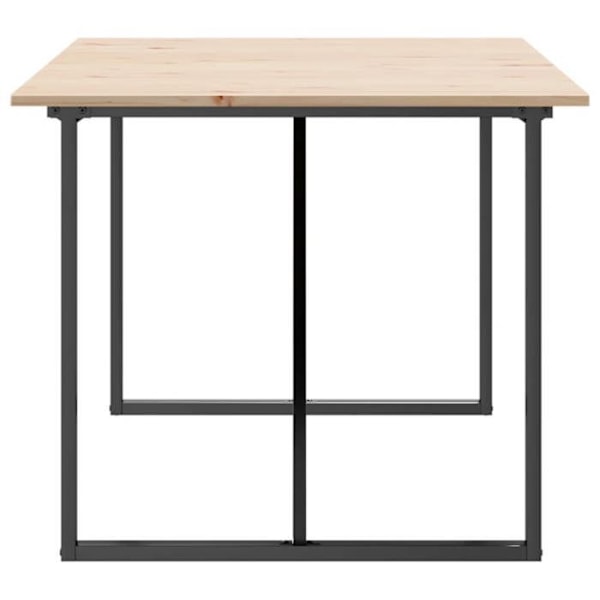 Industriel design spisebord 180 x 90 x 75 cm massivt fyrretræ og stål DEC036786 kastanj
