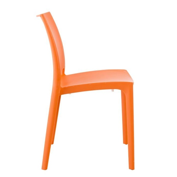 Stabelbar orange plastik havehæmnesstol med enkelt design