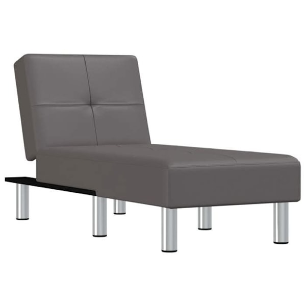 Meridienne chaise longue sisätiloihin, kolme muunneltavaa asentoa, harmaa PVC DEC026192 Grå