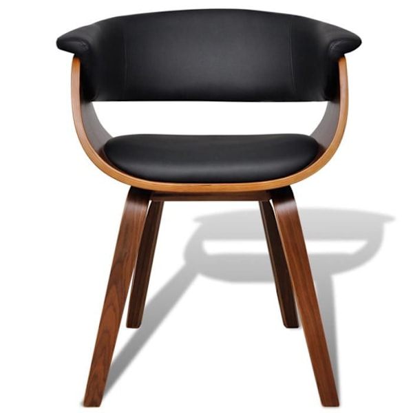 Matstol - Optimal Komfort - Böjd Trä - Svart Konstläder - Modern Design - 1 Plats Svart