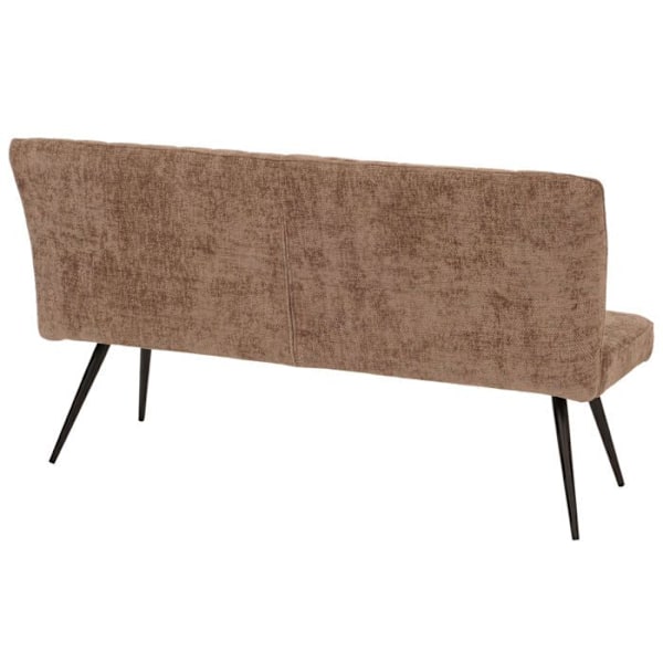 Matbordsoffa - Ej specificerad - 160 cm - Brunt chenilletyg - Metall - 3 platser kastanj