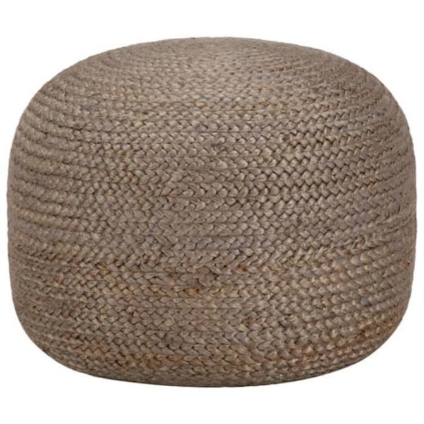 Pouf taburet fodrest støtte lavet i hånden jute reb fletning grå 45 x 30 cm DEC029995 Grå