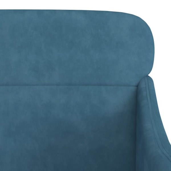 Modern design loungestol för vardagsrum 63 x 76 x 80 cm blå sammet DEC026855 Blå