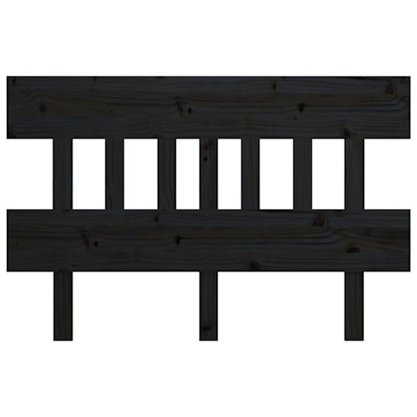 Hovedgærde til seng, soveværelse, møbel 183,5 x 3 x 81 sort fyrretræ