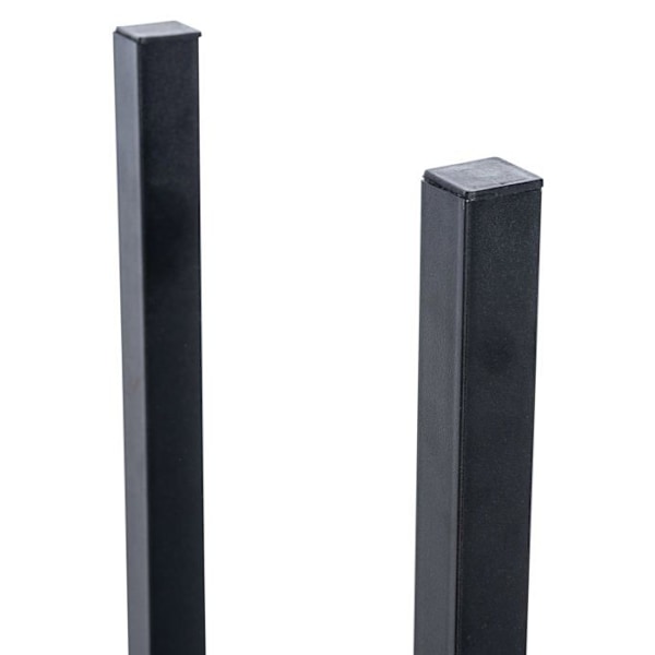 Lille brændeopbevaring hylde støtte til pejs i mat sort metal 62x60 cm 10_0003534 kastanj