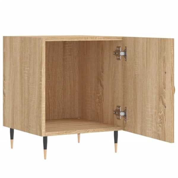 Paket med 2 sängbord med fack med dörr 40 x 40 x 50 cm ingenjörsträ färg ek DEC035269 kastanj