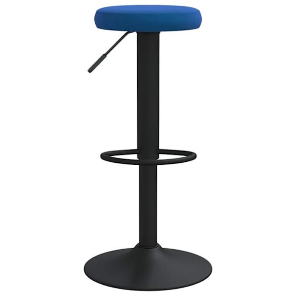 Set av 2 barstolar med justerbar höjd i blått sammet och svart metall DEC029633 Blå