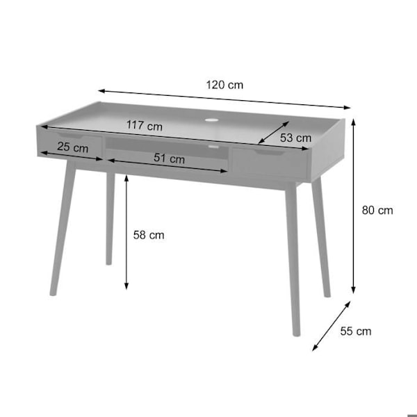 Yhdistelmälokero ja MDF 120 x 55 valkoinen työpöytä.